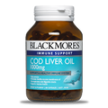 Blackmores Cod Liver Oil 1000mg is a natural source of vitamins A and D and omega-3 fatty acids. Vitamin A helps to support a healthy immune system, and vitamin D is essential for calcium absorption. 
Halal Certified.