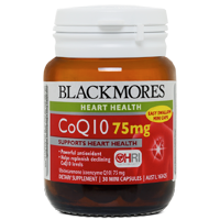 Blackmores CoQ10 75mg is a natural source of coenzyme Q10 and a powerful antioxidant. It provides support for cellular energy production and helps maintain normal healthy functioning of the heart. 
Halal Certified.
