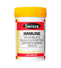 Swisse Ultiboost Immune contains premium quality ingredients to help maintain a healthy immune system.

The formula includes zinc and vitamin C to help support the body during immune-challenging conditions such as colds or flu.

Swisse Ultiboost Immune may provide relief from the symptoms associated with colds and flu such as blocked or runny nose, dry cough and mucous congestion. A healthy immune system also helps to decrease the body’s allergic response.

The Swisse Ultiboost range is based on over 25 years of research.