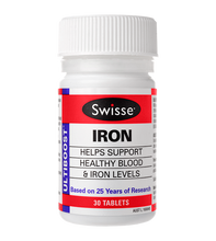 Swisse Ultiboost Iron contains premium quality ingredients to help support good health and wellbeing.

Iron is an integral part of haemoglobin, an essential component of red blood cells, which transports oxygen around the body. A lack of iron can result in decreased delivery of oxygen to cells which may deplete energy levels.

Swisse Ultiboost Iron utilises an organic complex of iron to assist in the management of dietary iron deficiency and provide support during pregnancy when the body requires increased levels of iron. This premium quality formula also contains vitamin C to assist with iron absorption.

The Swisse Ultiboost range is based on over 25 years of research.