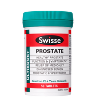 Swisse Ultiboost Prostate contains premium quality ingredients to assist with normal prostate function.

Swisse Ultiboost Prostate contains ingredients to help provide relief from symptoms of medically diagnosed Benign Prostatic Hypertrophy (prostate enlargement), including difficulties in micturition, hesitant interrupted weak stream, urinary frequency, urgency, dribbling or leaking.

The Swisse Ultiboost range is based on over 25 years of research.