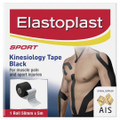 ELASTOPLAST Sport Kinesiology Tape Black 1 Roll 5mm x 5m