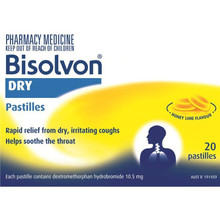 Bisolvon Dry Honey Lime Pastilles 20 Pack