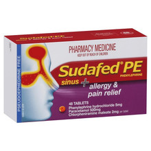 Sudafed PE Sinus and Allergy Pain Relief 48 Tablets
