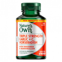 NATURE'S OWN Triple Strength Garlic + C, Horseradish 100 tablets