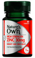 Nature's Own High Strength Zinc 30mg 60 Tablets