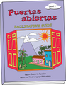 Teacher or parent book for the Puertas Abiertas curriculum for kids learning Spanish
