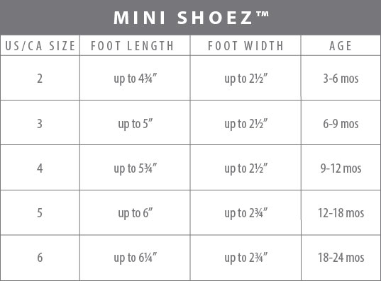 Robeez Baby Shoes Size Chart