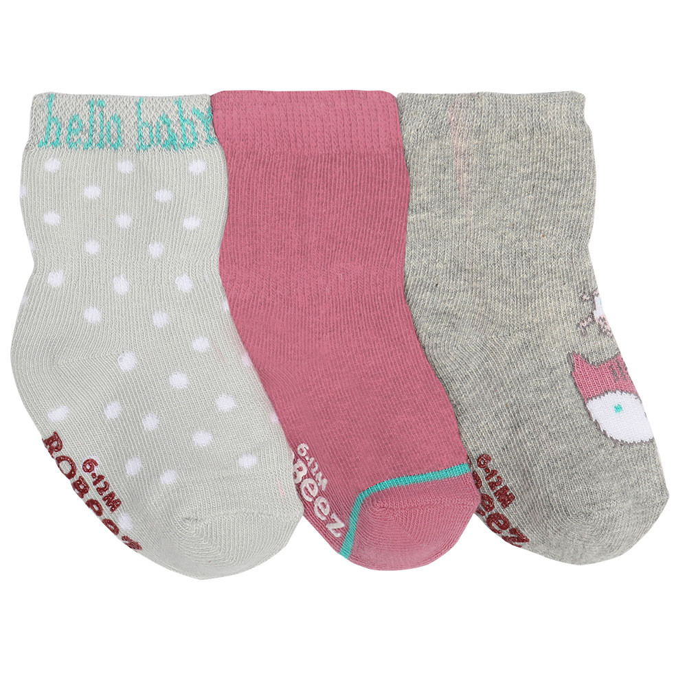 Baby Socks, Fox & Birdie Pals, 3 Pack: Baby Girls | Robeez