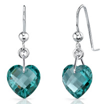 Stylish 9.50 carats Heart Shape Green Spinel earrings in Sterling Silver Style SE7094