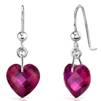 Gorgeous 9.50 carats Heart Shape Ruby earrings in Sterling Silver Style SE7098