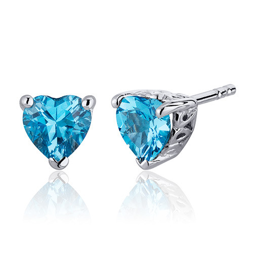 Blue topaz sale heart earrings