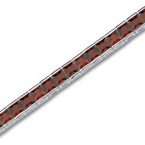 16.75 carats Princess Cut Garnet Gemstone Tennis Bracelet in Sterling Silver Style sb2678