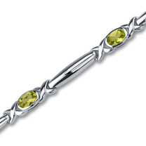 2.25 carats Oval Cut Peridot Gemstone Bracelet in Sterling Silver Style sb2816