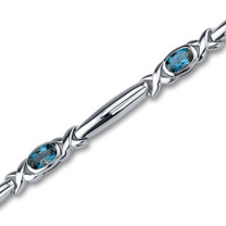 2.75 carats Oval Cut London Blue Topaz Gemstone Bracelet in Sterling Silver Style sb2820