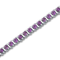 4.25 carats Round Cut Amethyst Gemstone Tennis Bracelet in Sterling Silver Style sb2846
