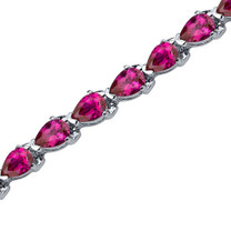Magnificent Desire: Pear Shape Ruby Gemstone Bracelet in Sterling Silver Style SB3558