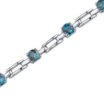 3.00 Carats Round Shape London Blue Topaz Bracelet in Sterling Silver Style SB3580