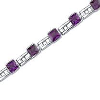 4.50 Carats Princess Cut Amethyst Bracelet in Sterling Silver Style SB3646
