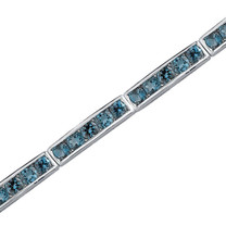 6.00 Carats Round Shape London Blue Topaz Bracelet in Sterling Silver Style SB3712