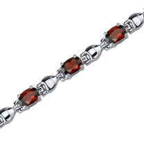 6.50 Carats Oval Shape Garnet Bracelet in Sterling Silver Style SB3744