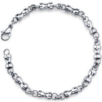 Youthful and Unique: Mens Stainless Steel Dumbbell Link Bracelet Style SB3892