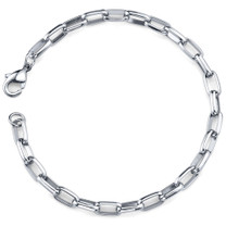 Timeless Style: Unisex Stainless Steel Unique Rectangular Link Bracelet Style SB3894