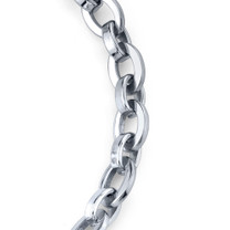 Modern Statement: Unisex Stainless Steel Rolo Oval link Bracelet Style SB3900