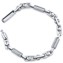 Rugged Appeal: Mens Stainless Steel Coil Link Bracelet for Style SB3902