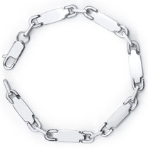 Masculine and Distinctive: Stainless Steel Fancy Heavy-duty Link Bracelet Style SB3940