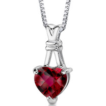 Sterling Silver Heart Shape Cut Ruby Pendant Style SP8318