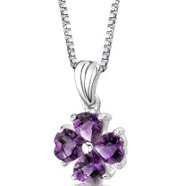 Sterling Silver 1.50 Carats Heart Shape Amethyst Pendant Style SP8714