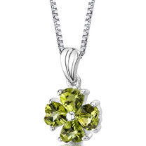 Sterling Silver 2.00 Carats Heart Shape Peridot Pendant Style SP8718
