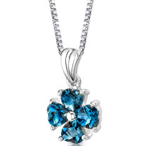 Sterling Silver 2.00 Carats Heart Shape London Blue Topaz Pendant Style SP8722