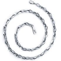 Trendy and Versatile: Unisex Stainless Steel Teardrop-Shape Link 20 Inch Chain Necklace Style SN8908