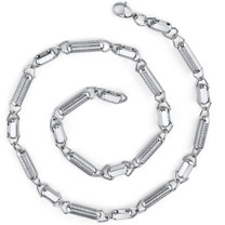 Manly Chic: Stainless Steel Unique Coiled Link Chain Necklace Style SN8946