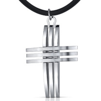 Immaculate Style: Unisex Stainless Steel modern Cross Pendant Style SN8994
