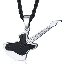 Musical Addiction: Unisex Stainless Steel Guitar Pendant Style SN9002