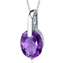 Stunning Class 2.25 Carats Oval Cut Sterling Silver Amethyst Pendant Style SP9586