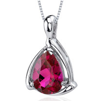 Enchanting Elegance 2.50 Carats Pear Shape Sterling Silver Ruby Pendant Style SP9716