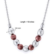 Coffee Tone Octagon Bead Stainless Steel Necklace Style SN10224