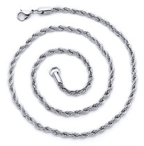 5mm Diamond Cut Stainless Steel Rope Chain Necklace available in 22, 24, 26, 30, and 36 inch length Style SN10564