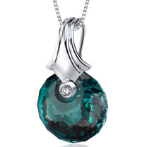 Spherical Cut 22.00 Carat Alexandrite Necklace In Sterling Silver Style SP10596