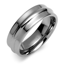 Center Raised 8mm Comfort Fit Mens Tungsten Carbide Ring Size 13 Style SR9398
