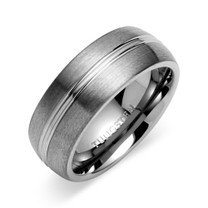 Rounded Edge Brush Finish 8mm Comfort Fit Mens Tungsten Carbide Ring Size 8 Style SR9424