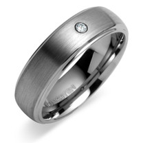 Flat edge Brush Finish 7mm Comfort Fit Mens Tungsten Carbide Ring Size 13 Style SR9444