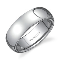 Classy 7 mm Dome Style Comfort Fit Mens Tungsten Ring Sizes 8 to 13 Style SR9576