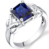 3.00 carats Radiant Cut Sapphire Sterling Silver Ring in Sizes 5 to 9 Style SR9626