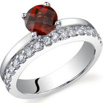 Sleek and Sparkling 1.00 carats Garnet Sterling Silver Ring in Sizes 5 to 9 Style SR9672