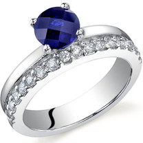 Sleek and Sparkling 1.25 carats Sapphire Sterling Silver Ring in Sizes 5 to 9 Style SR9680